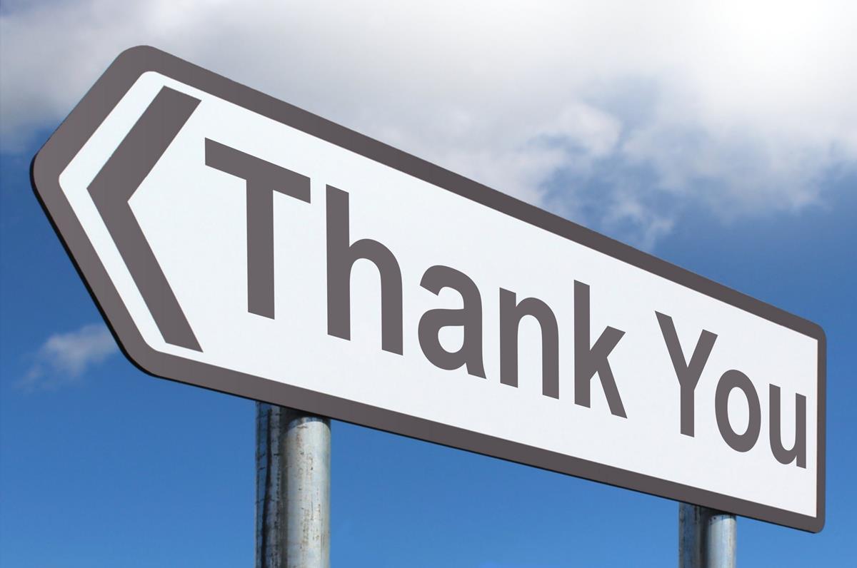 Thank You - Free of Charge Creative Commons Highway Sign image